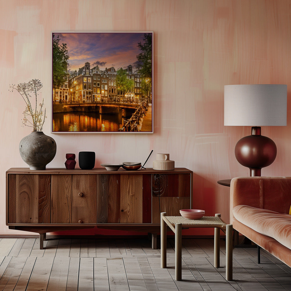 Wall art AMSTERDAM Idyllic impression from Singel