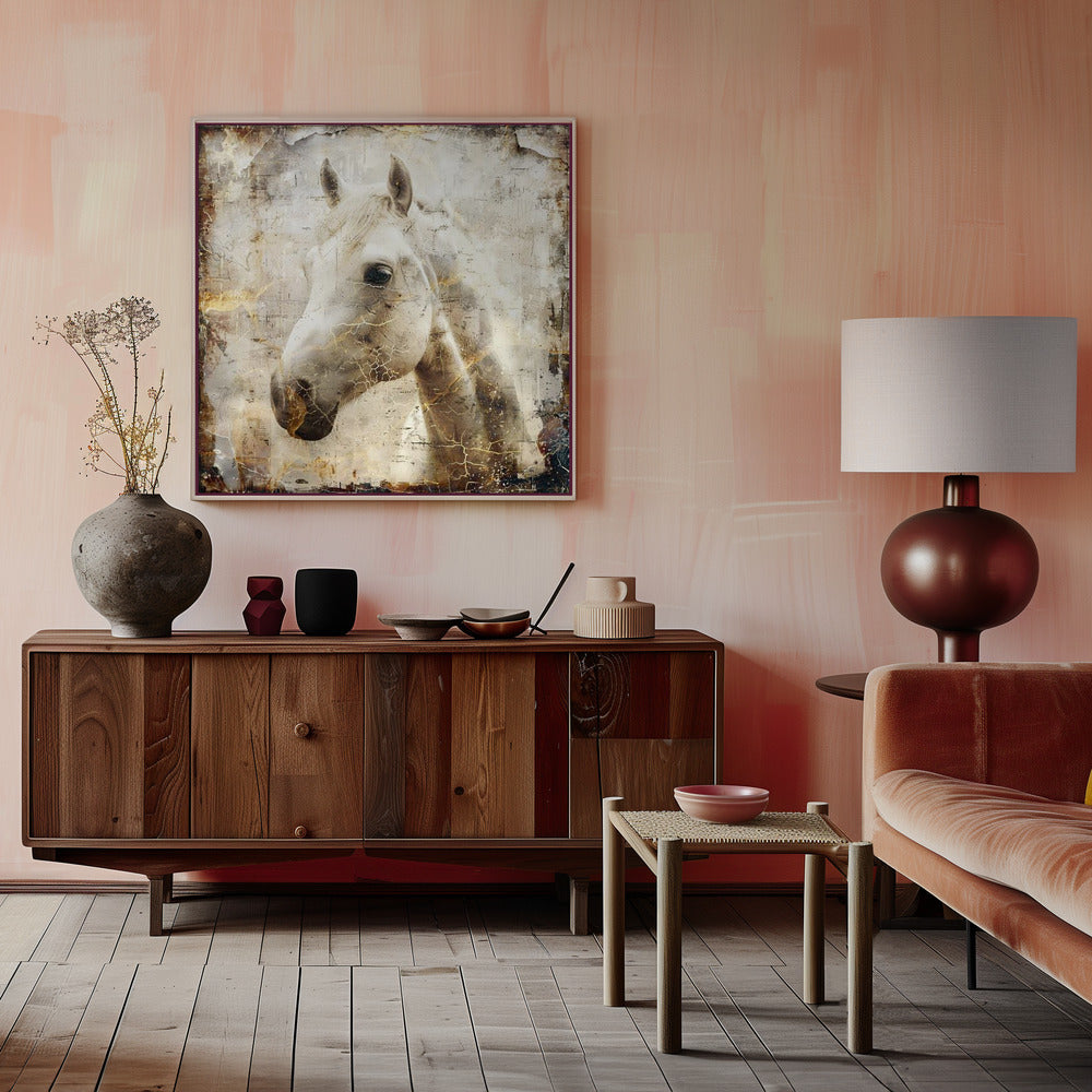 Wall art Horse Vintage Art Illustration 02