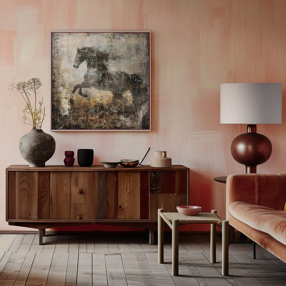 Wall art Horse Vintage Art Illustration 09