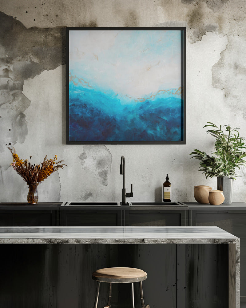 Blue Sea, golden Sunlight 1 Abstract