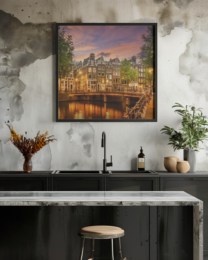 Wall art AMSTERDAM Idyllic impression from Singel