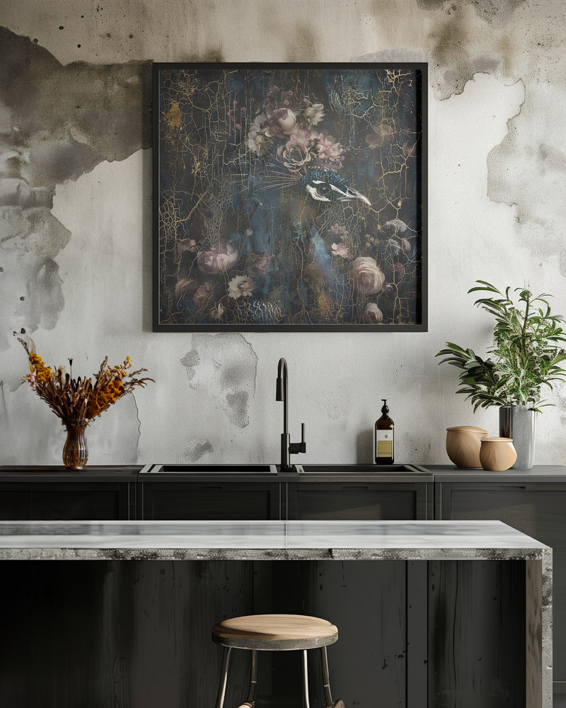 Wall art Peacock Animal Vintage Art Illustration Wallart 2