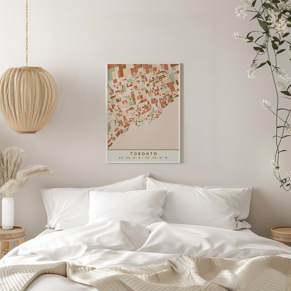 Wall art Black Maps Earth Tones 89 Canvas