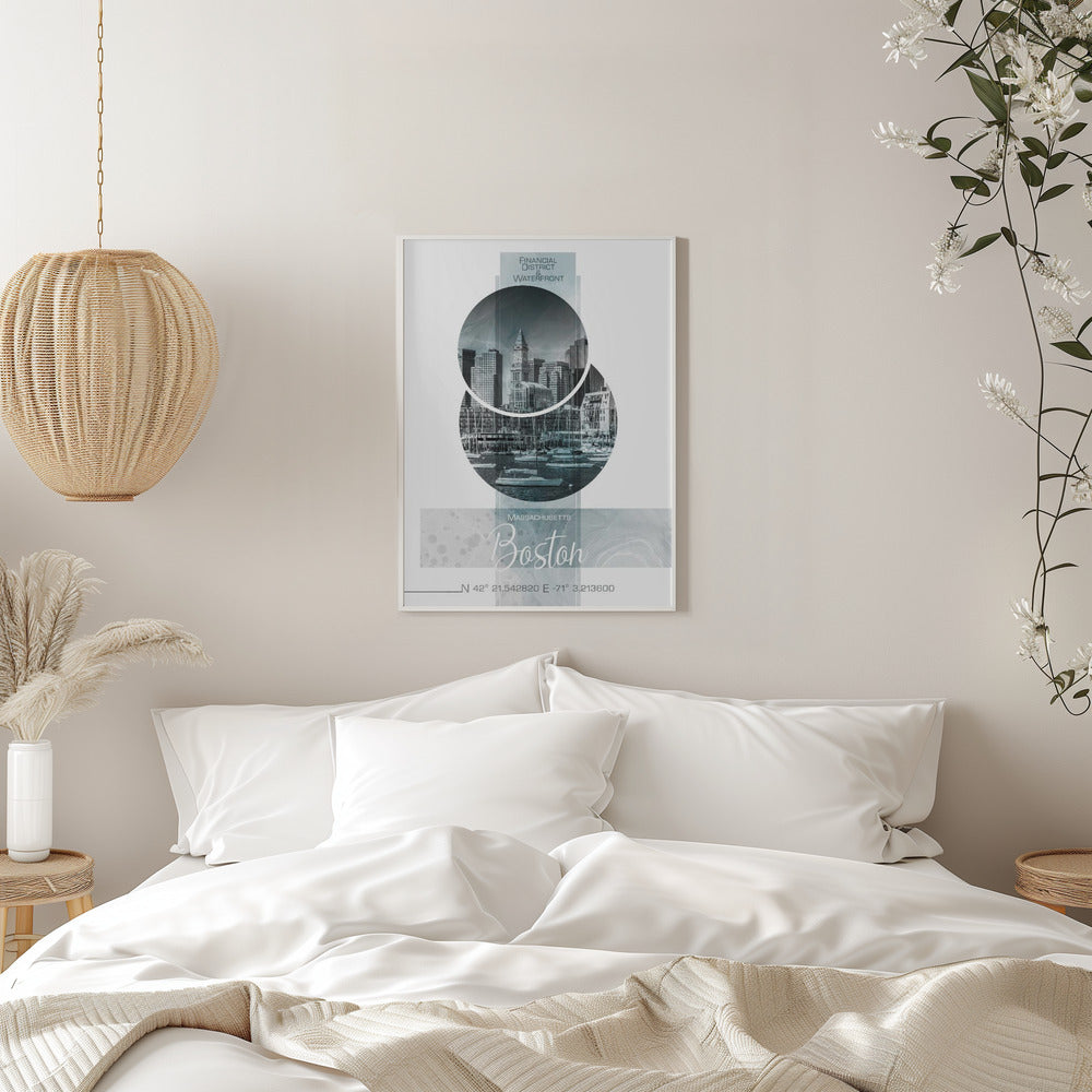 Wall art Poster Art BOSTON Waterfront | turquoise marble