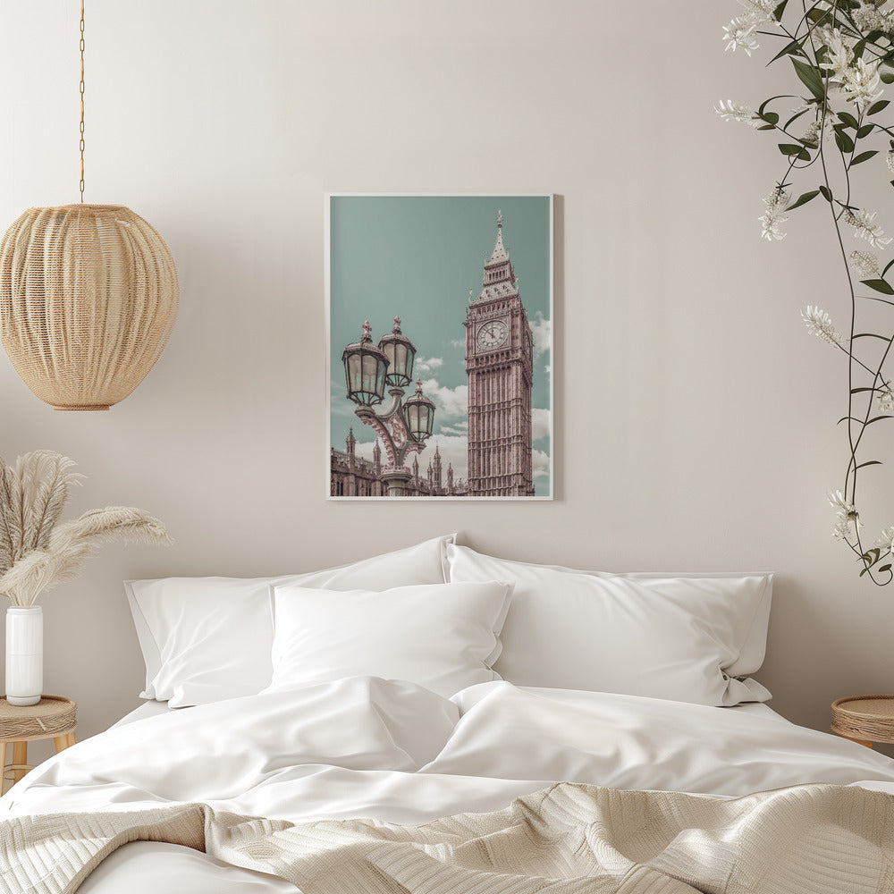Wall art LONDON Elizabeth Tower | urban vintage style