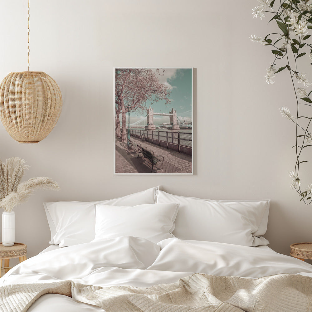 Wall art LONDON Thames Riverside & Tower Bridge | urban vintage style
