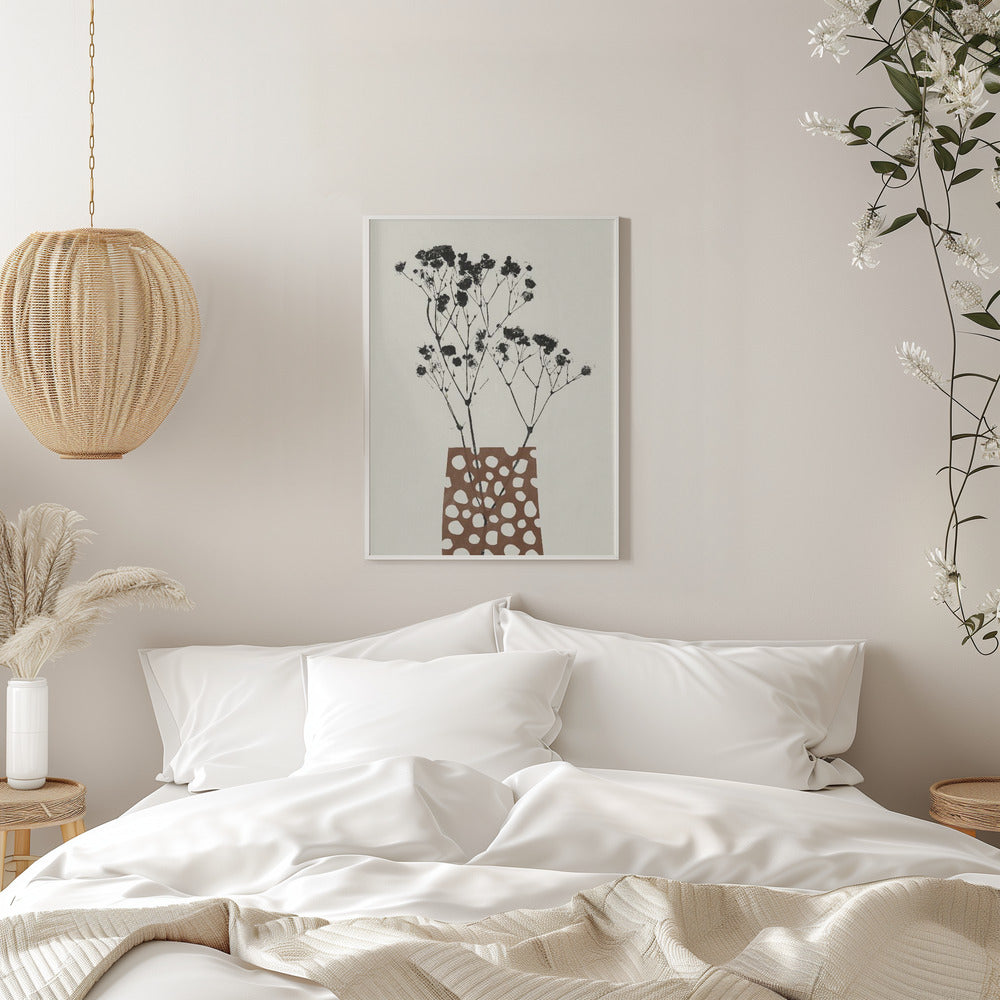 Wall art Gypsophila In a Brown Vase