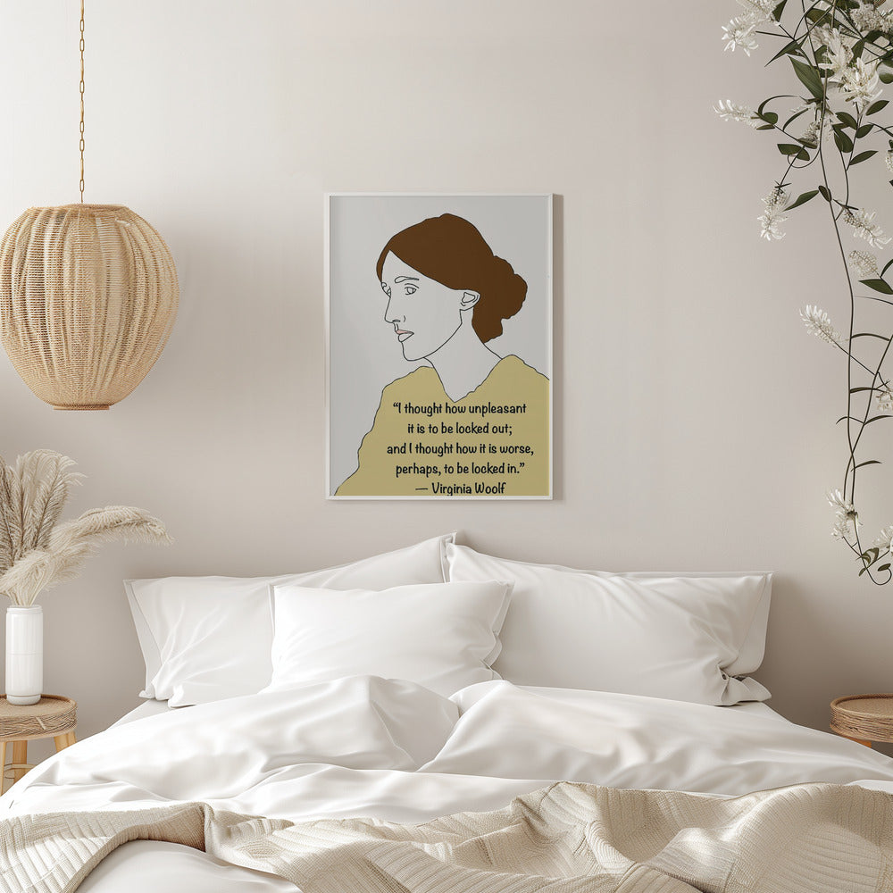 Wall art Virginia Woolf Art Yellow