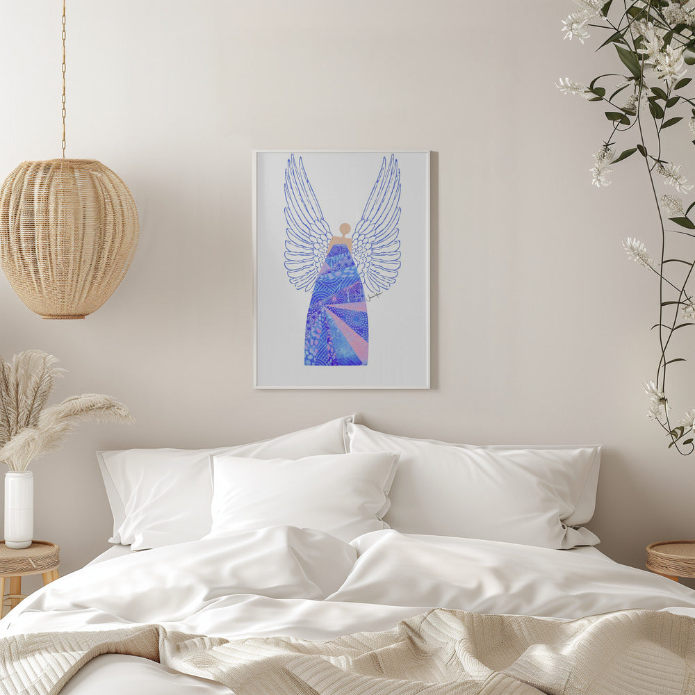 Wall art Angel in Blue Canvas Print