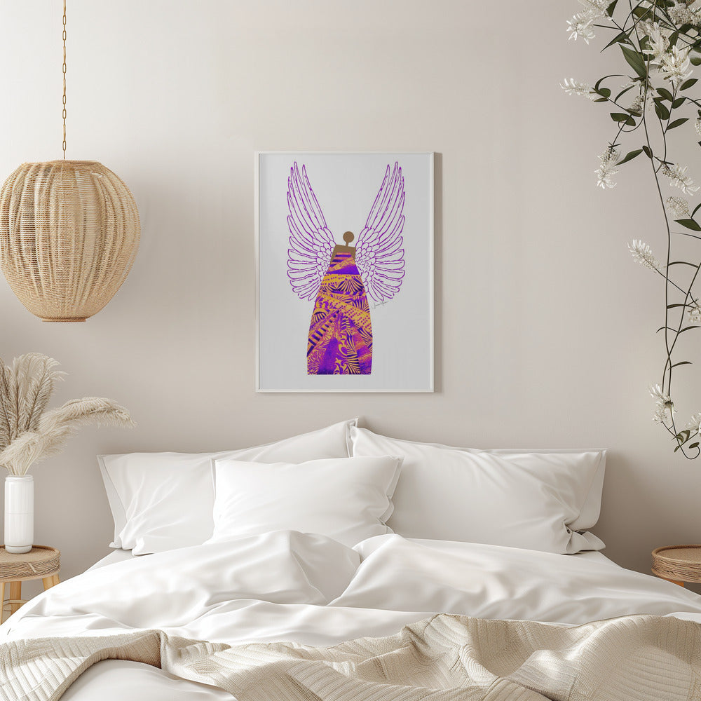 Wall art Angel in Purple & Orange Canvas Print