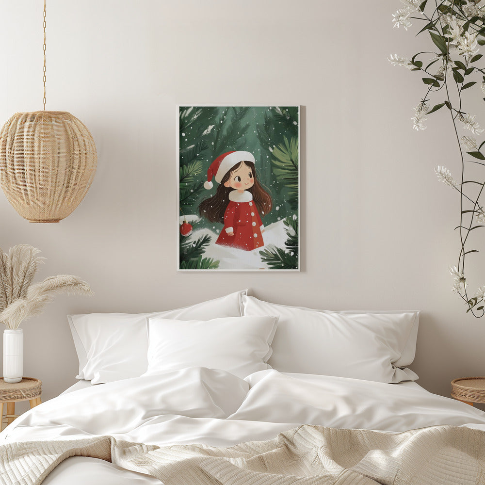 Wall art Christmas Girl Canvas Print