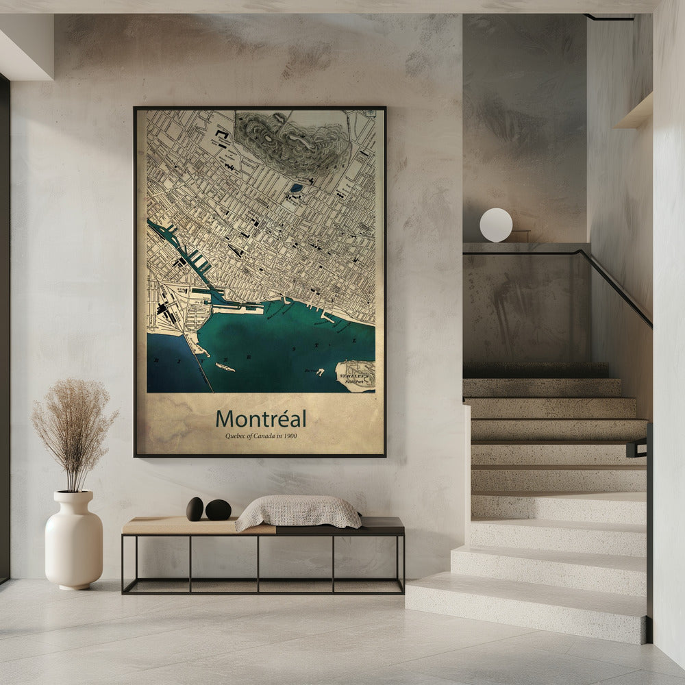 Wall art Montreal map