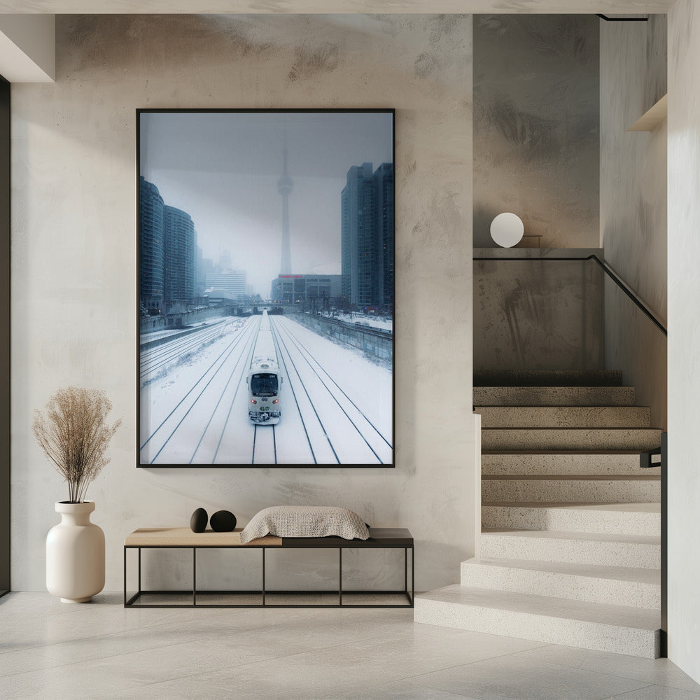 Wall art Train and Storm Canvas Print