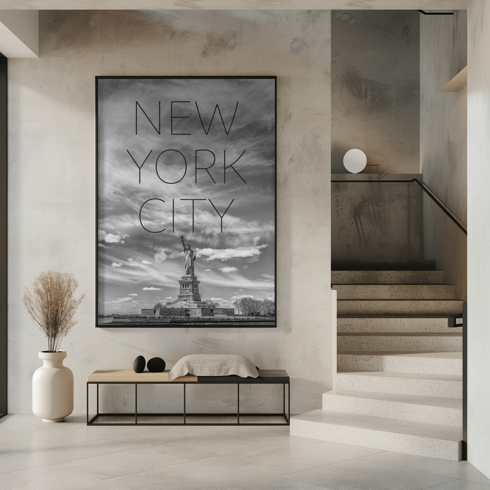 Wall art NYC Statue of Liberty | Text Skyline