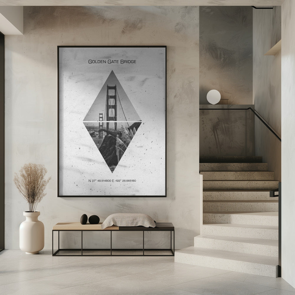 Wall art Coordinates SAN FRANCISCO Golden Gate Bridge