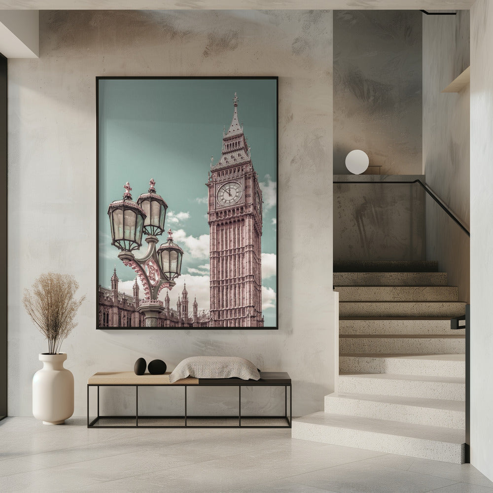 Wall art LONDON Elizabeth Tower | urban vintage style