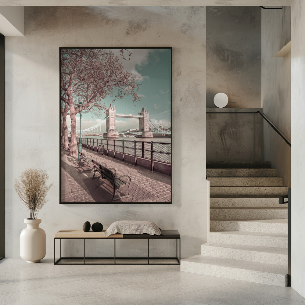 Wall art LONDON Thames Riverside & Tower Bridge | urban vintage style