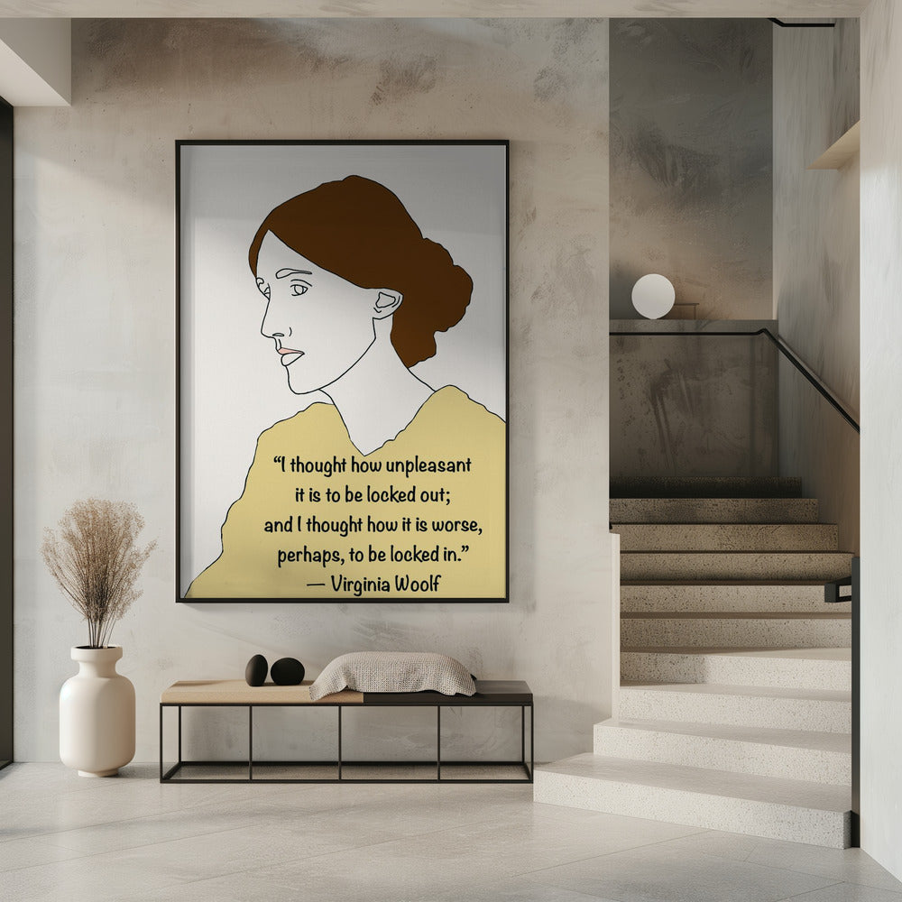 Wall art Virginia Woolf Art Yellow