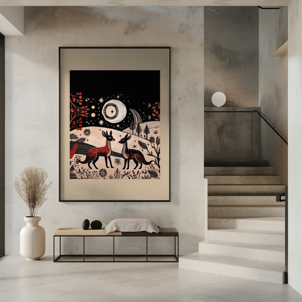 Wall art Scandi Folk and Knitwear: Folklore Holiday 2 Canvas Print