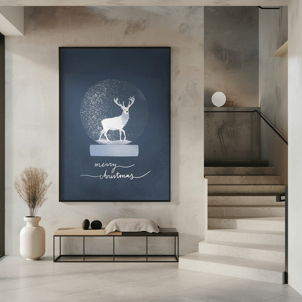 Wall Art Snowglobe Deer Canvas Print