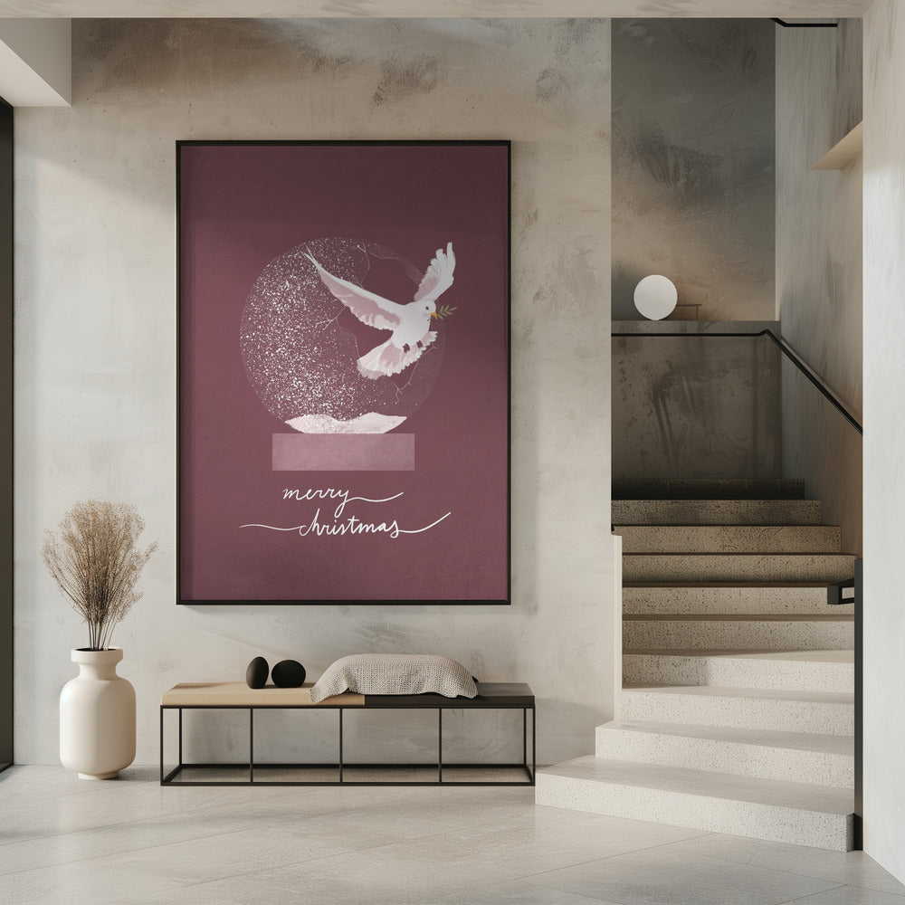 Wall art Snowglobe Dove Canvas Print