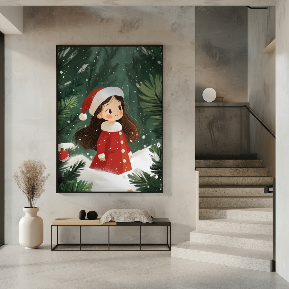 Wall art Christmas Girl Canvas Print