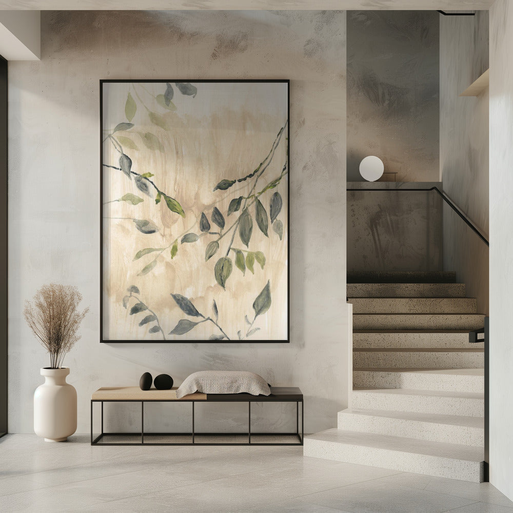 Wall art Colour Washed Leaves No1