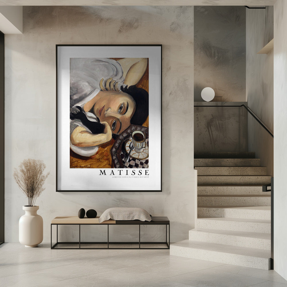 Wall art Lorette Con Una Tazza Di Caffe 1916 Boarder