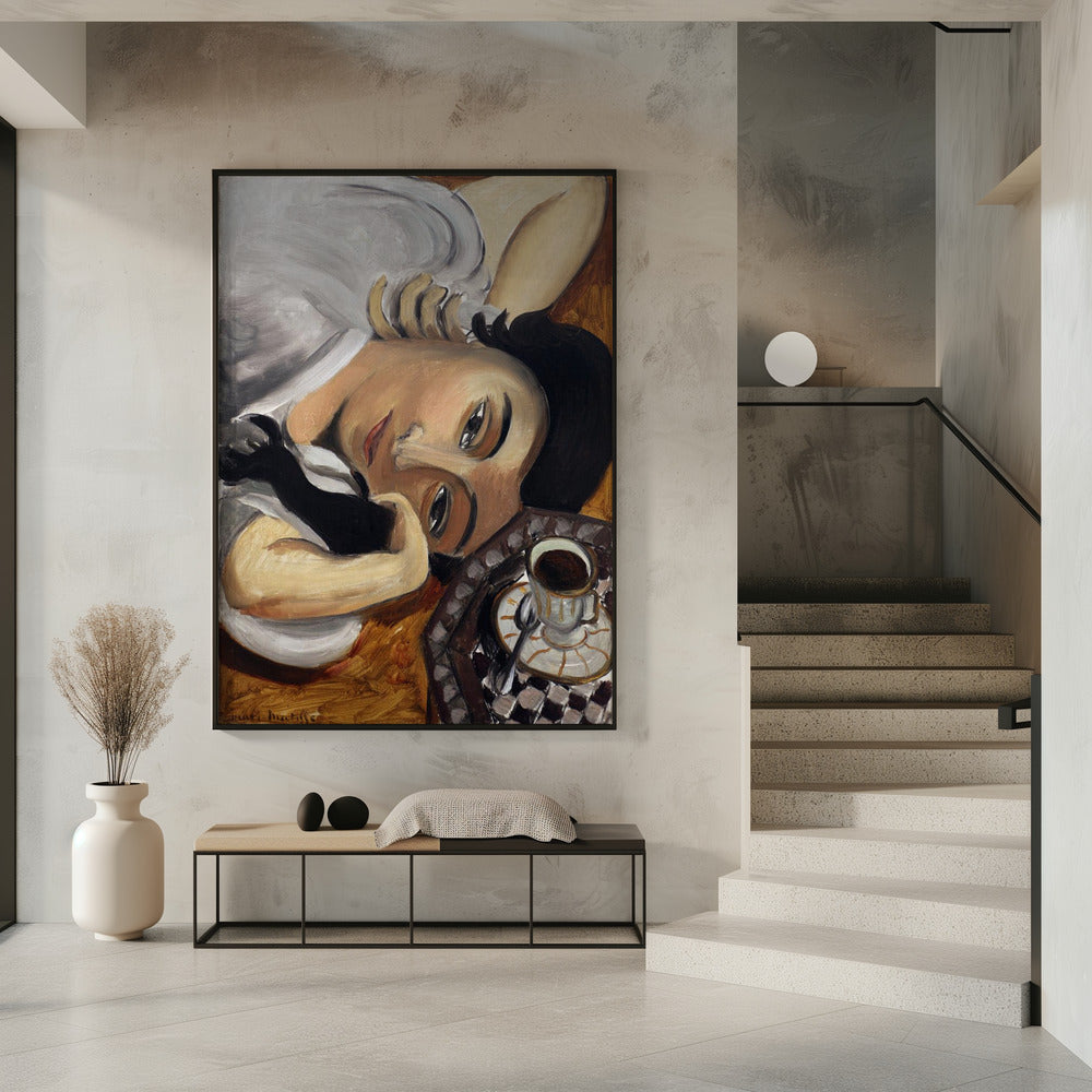 Wall art Lorette Con Una Tazza Di Caffe 1916