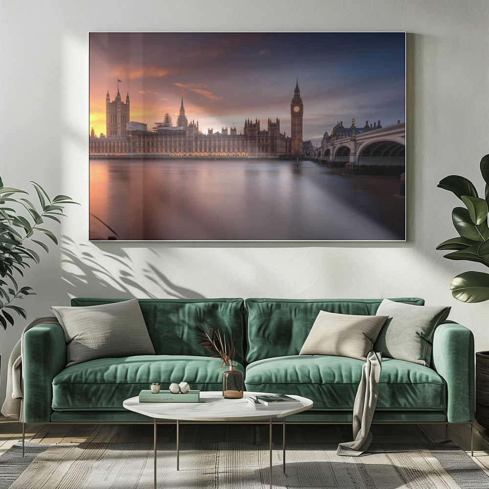 Wall Art London Palace of Westminster Sunset