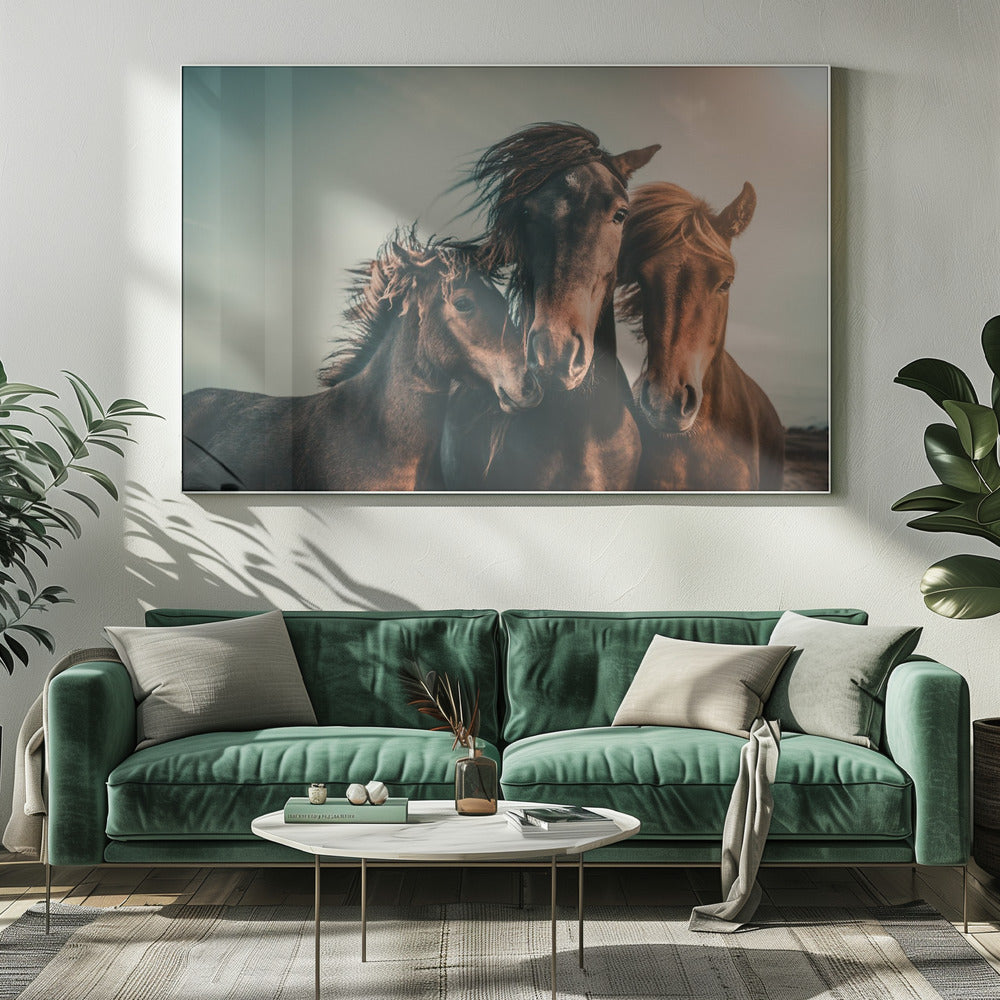 Wall art Family portrait Horses Canvas Print