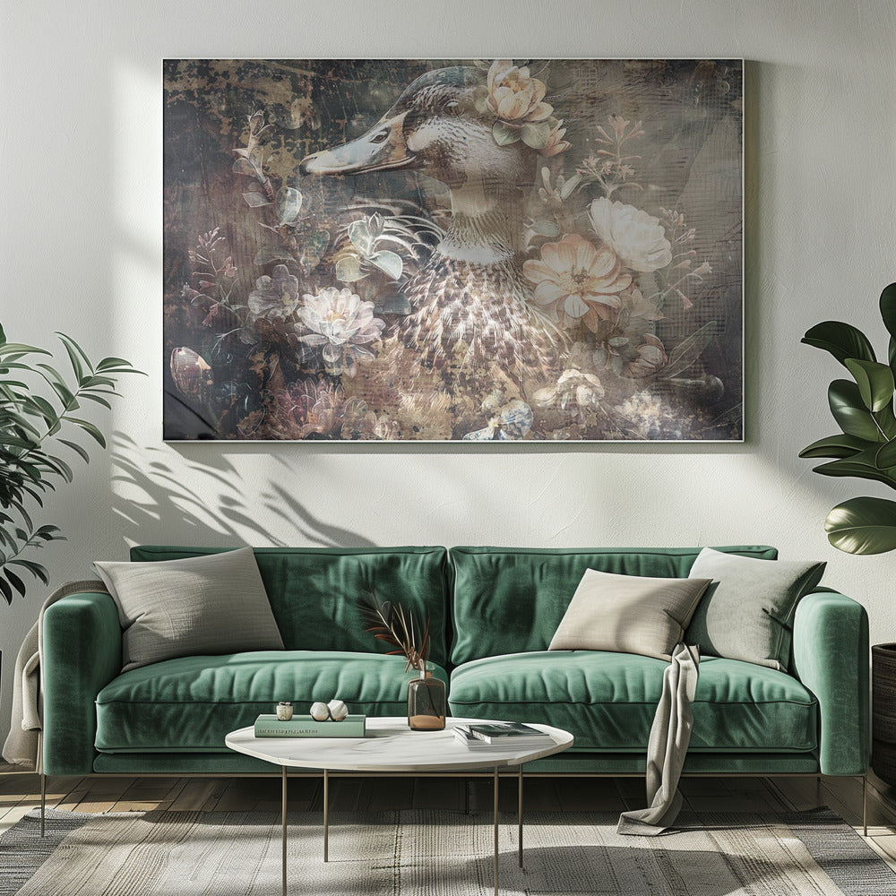 Wall art Duck Animal Vintage Art Illustration Wallart 06