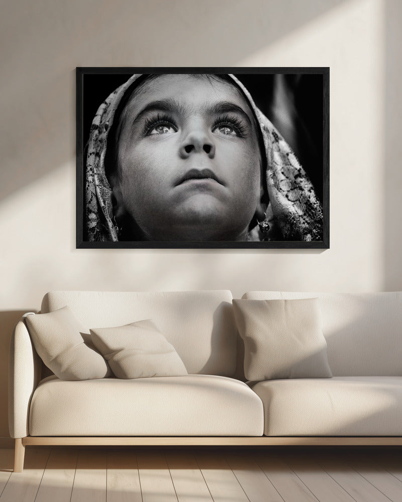 Wall art Girl with Sardinian traditional veil