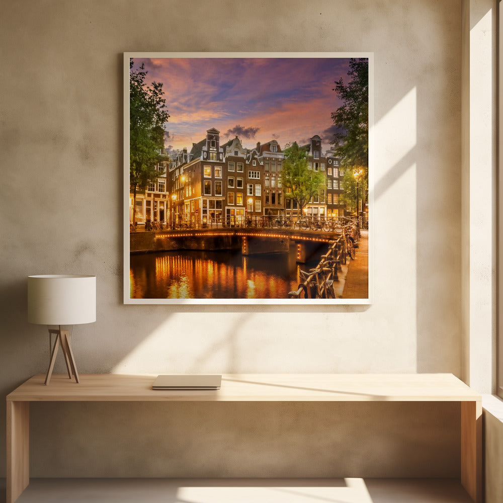 Wall art AMSTERDAM Idyllic impression from Singel