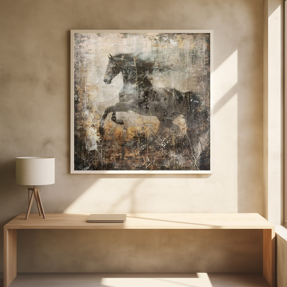 Wall art Horse Vintage Art Illustration 09