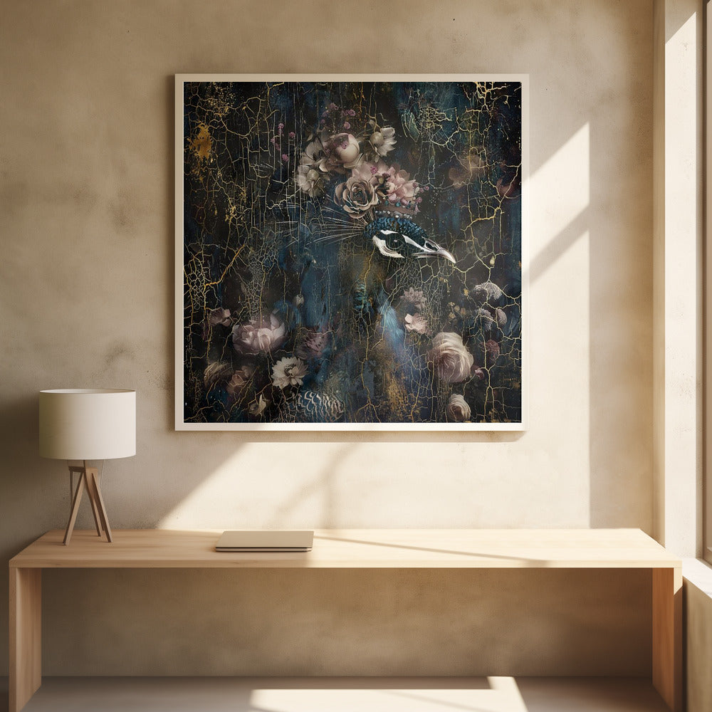 Wall art Peacock Animal Vintage Art Illustration Wallart 2