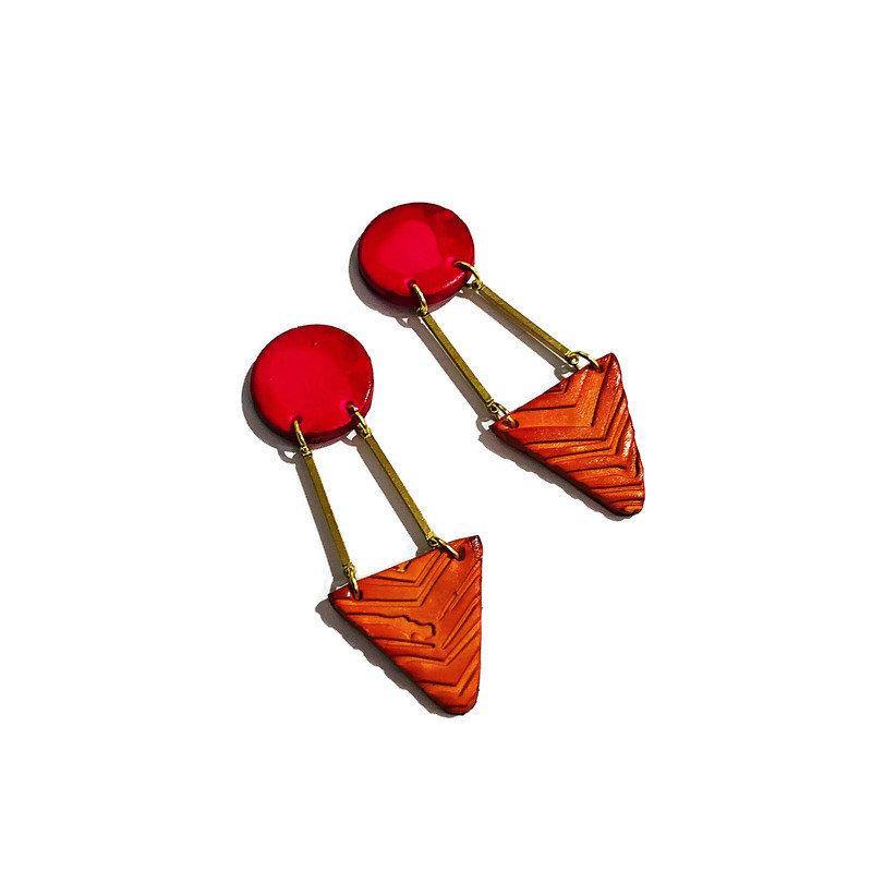 Black & Gold Art Deco Earrings Handmade- "Dupa"