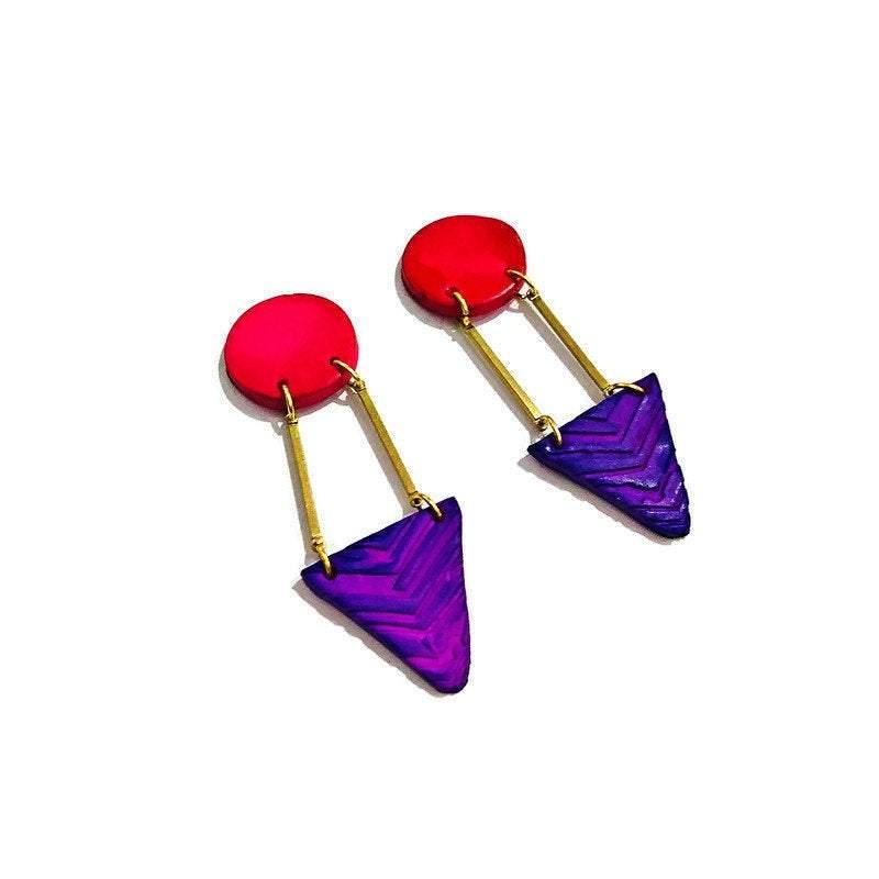Black & Gold Art Deco Earrings Handmade- "Dupa"