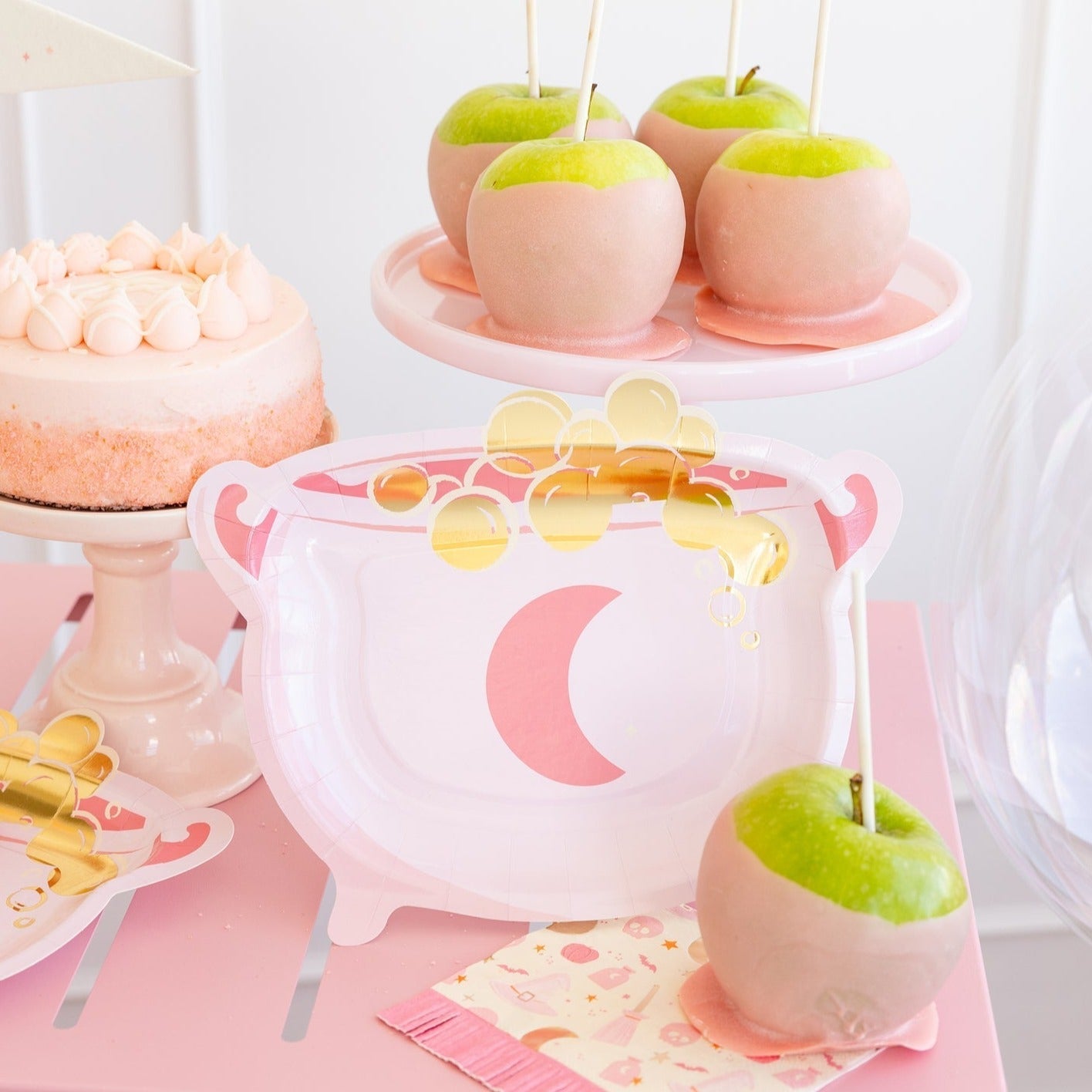 Pink Cauldron Paper Plates