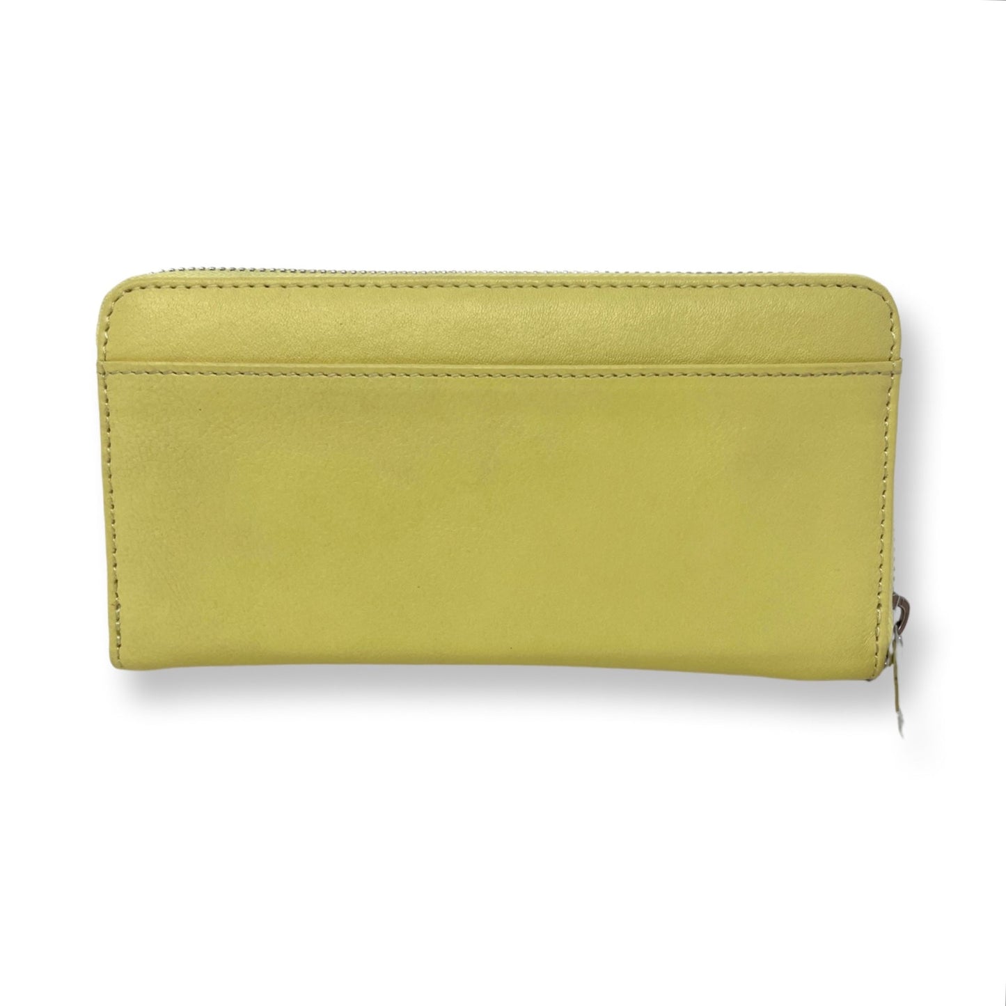 Portefeuille en cuir véritable Jaune, Carla