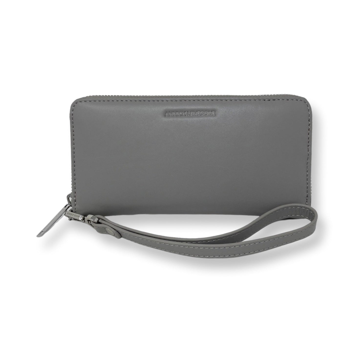 Petit Portefeuille en cuir véritable Gris, Carla