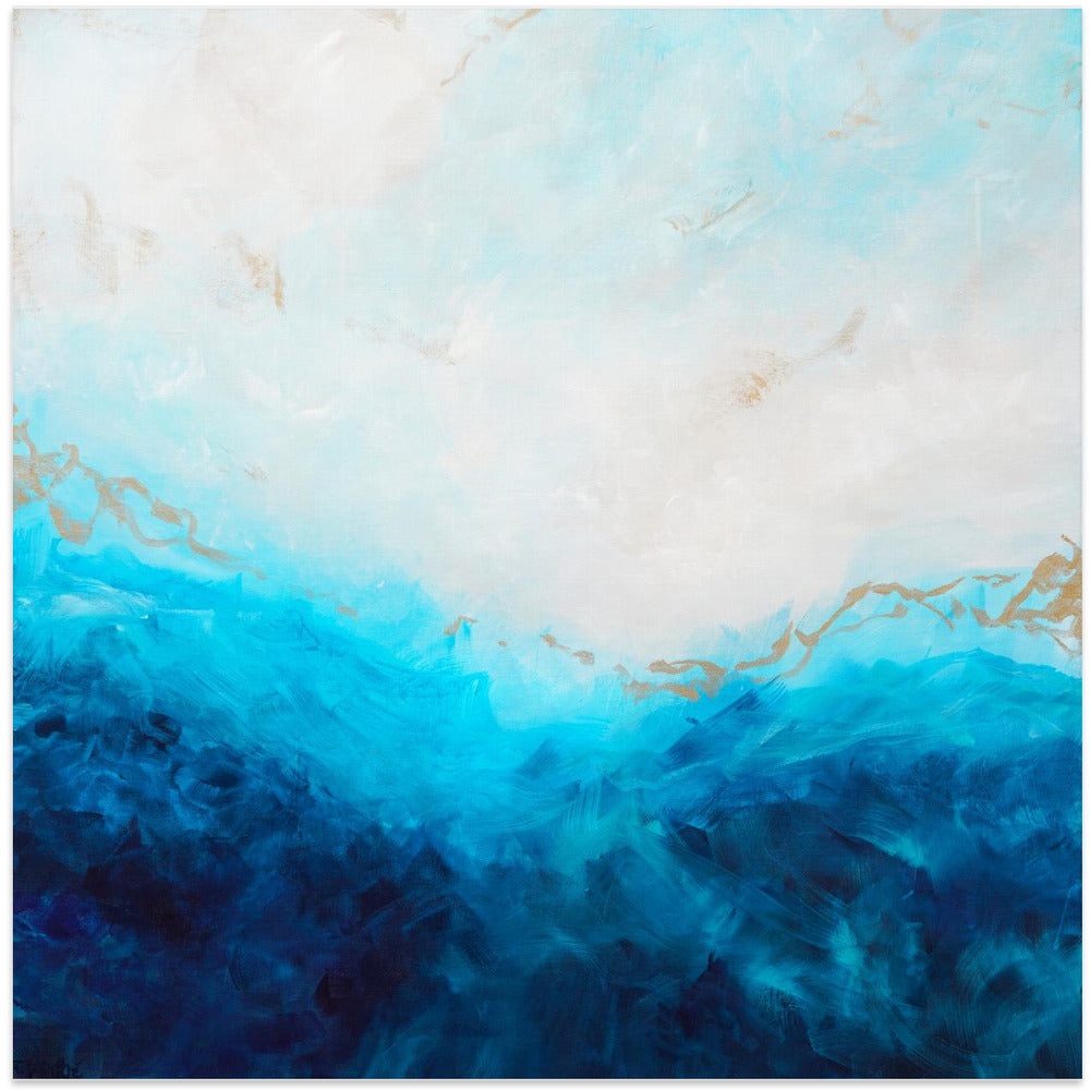 Blue Sea, golden Sunlight 1 Abstract