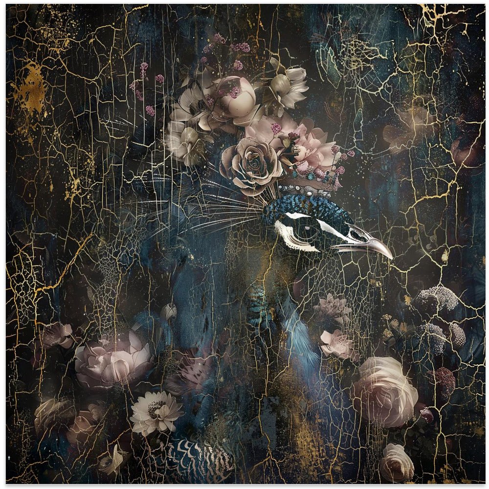 Wall art Peacock Animal Vintage Art Illustration Wallart 2