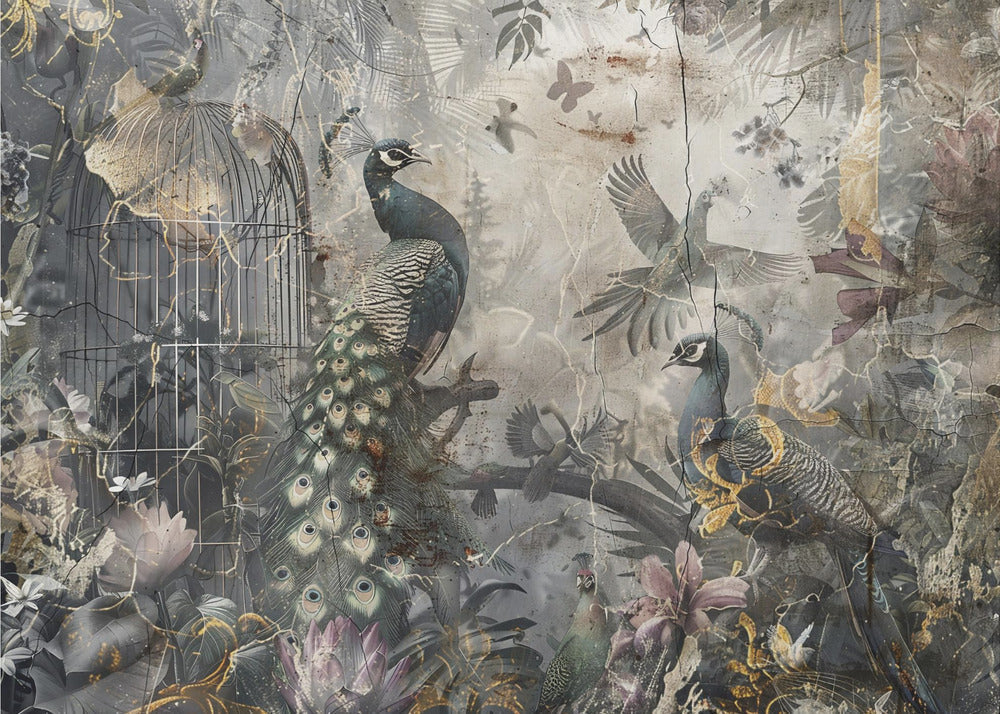 Wall art Bird Birds Animal Vintage Art Illustration Wallart 17