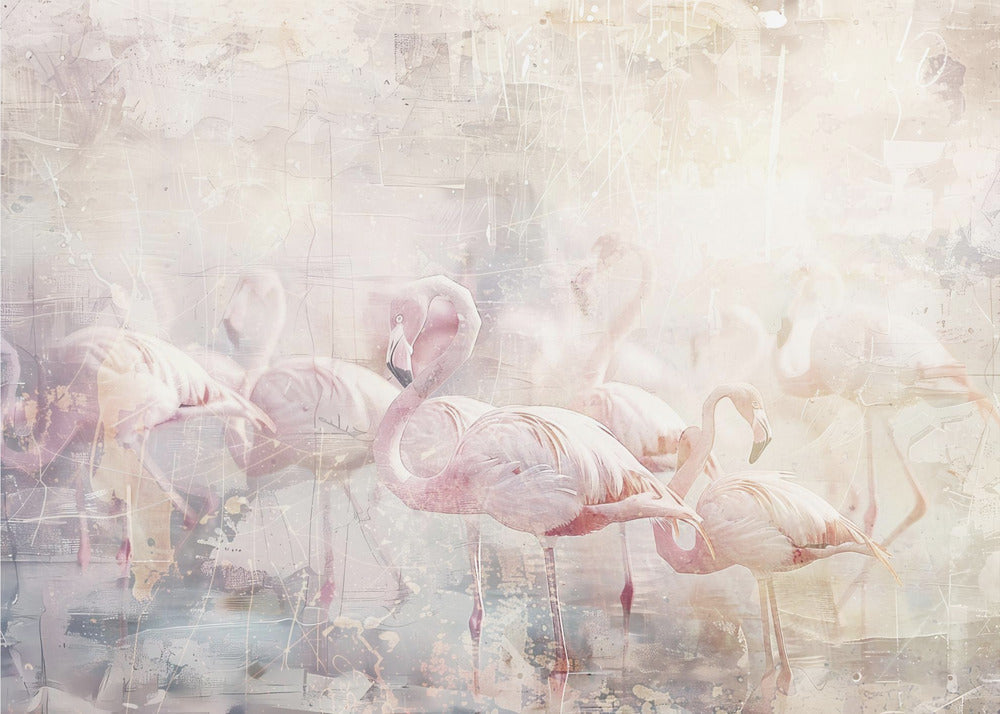 Wall art Flamingo Animal Vintage Art Illustration Wallart 10