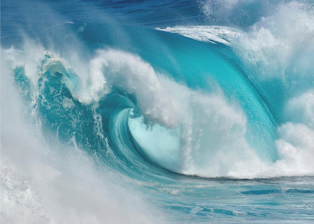 Wall art When the ocean turns into blue fire Canvas Print