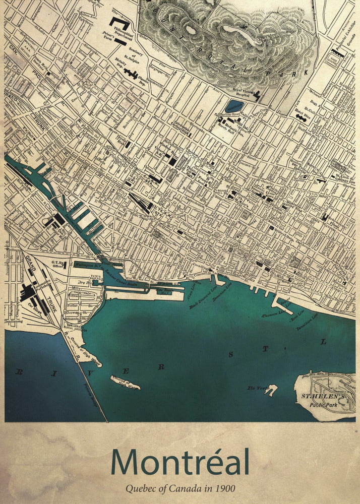 Wall art Montreal map