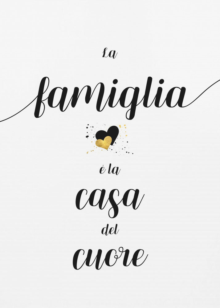 Wall art The family is the home of the heart - Italian Canvas Print