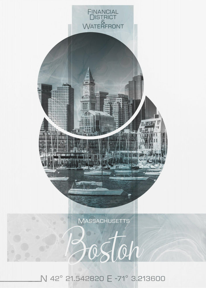 Wall art Poster Art BOSTON Waterfront | turquoise marble