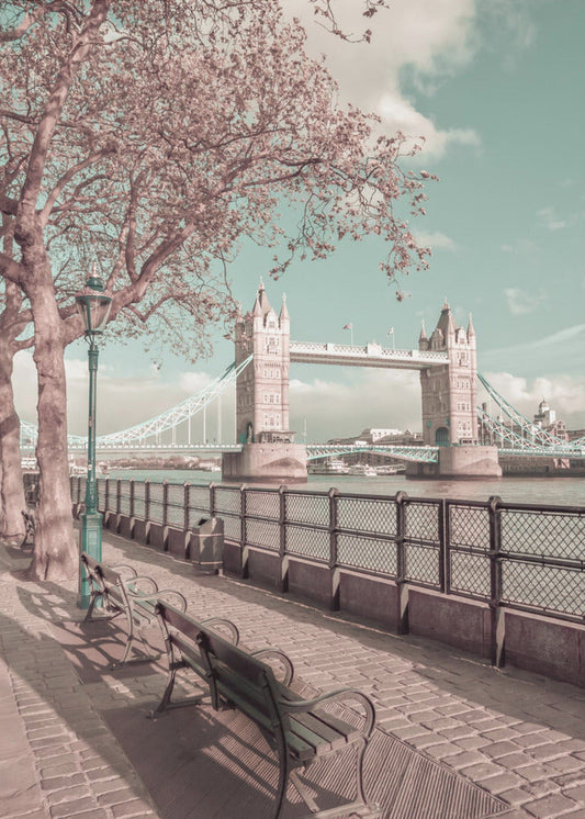 Wall art LONDON Thames Riverside & Tower Bridge | urban vintage style